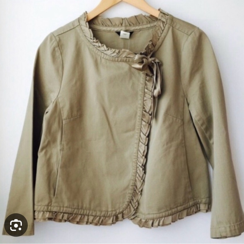 J. Crew Beige Silk-Trim jacket